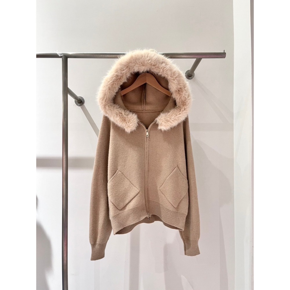 兔毛帽蝙蝠袖外套-規格圖8