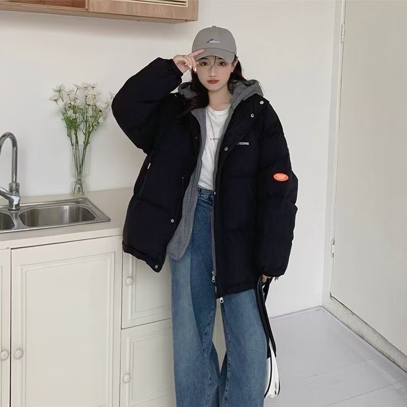 假2件拼接衛衣舖棉外套-細節圖4