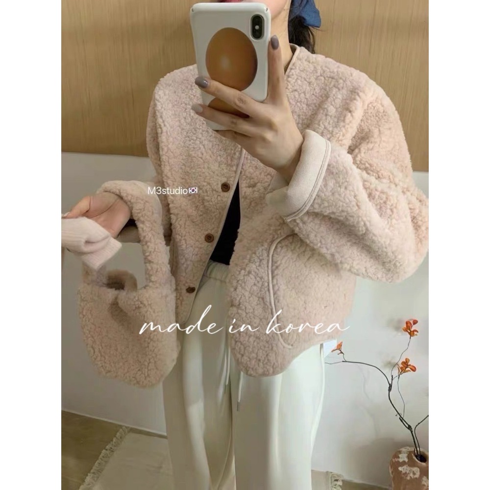 羊羔毛外套+可愛小包包-細節圖8