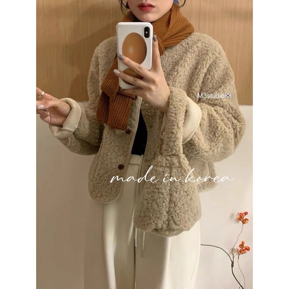 羊羔毛外套+可愛小包包-規格圖8