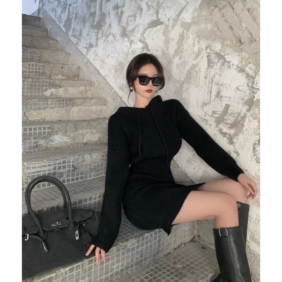 連帽顯瘦包臀短洋-細節圖2