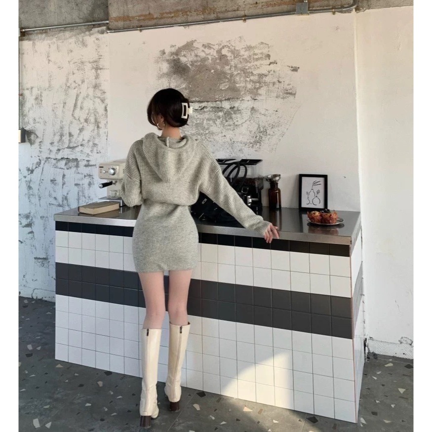 連帽顯瘦包臀短洋-細節圖5