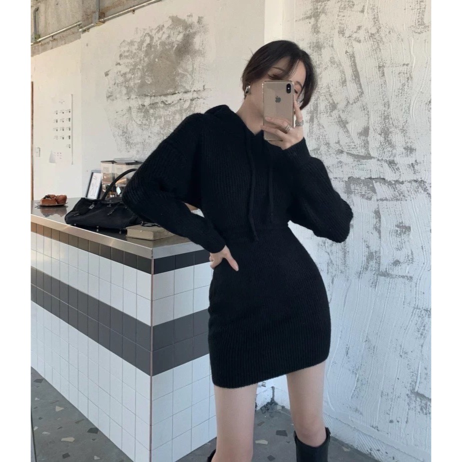 連帽顯瘦包臀短洋-規格圖10