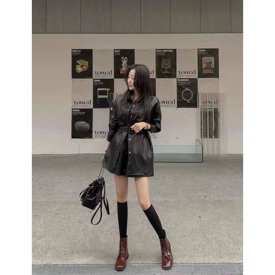 皮革外套短褲套裝-細節圖4