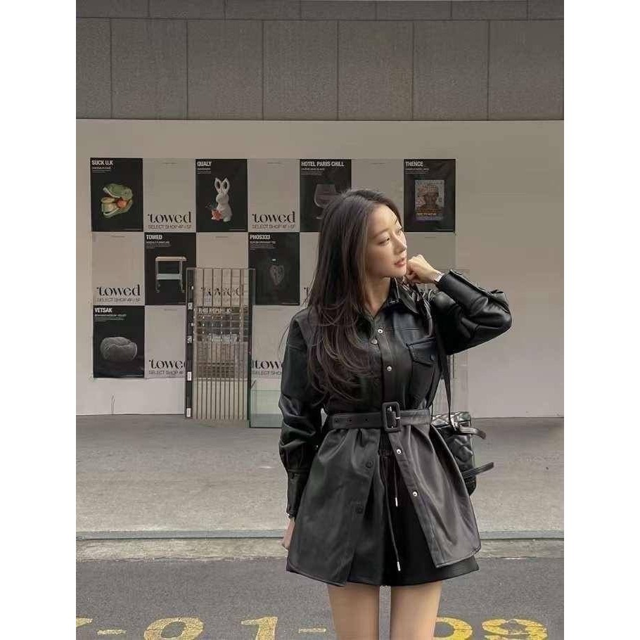 皮革外套短褲套裝-細節圖5