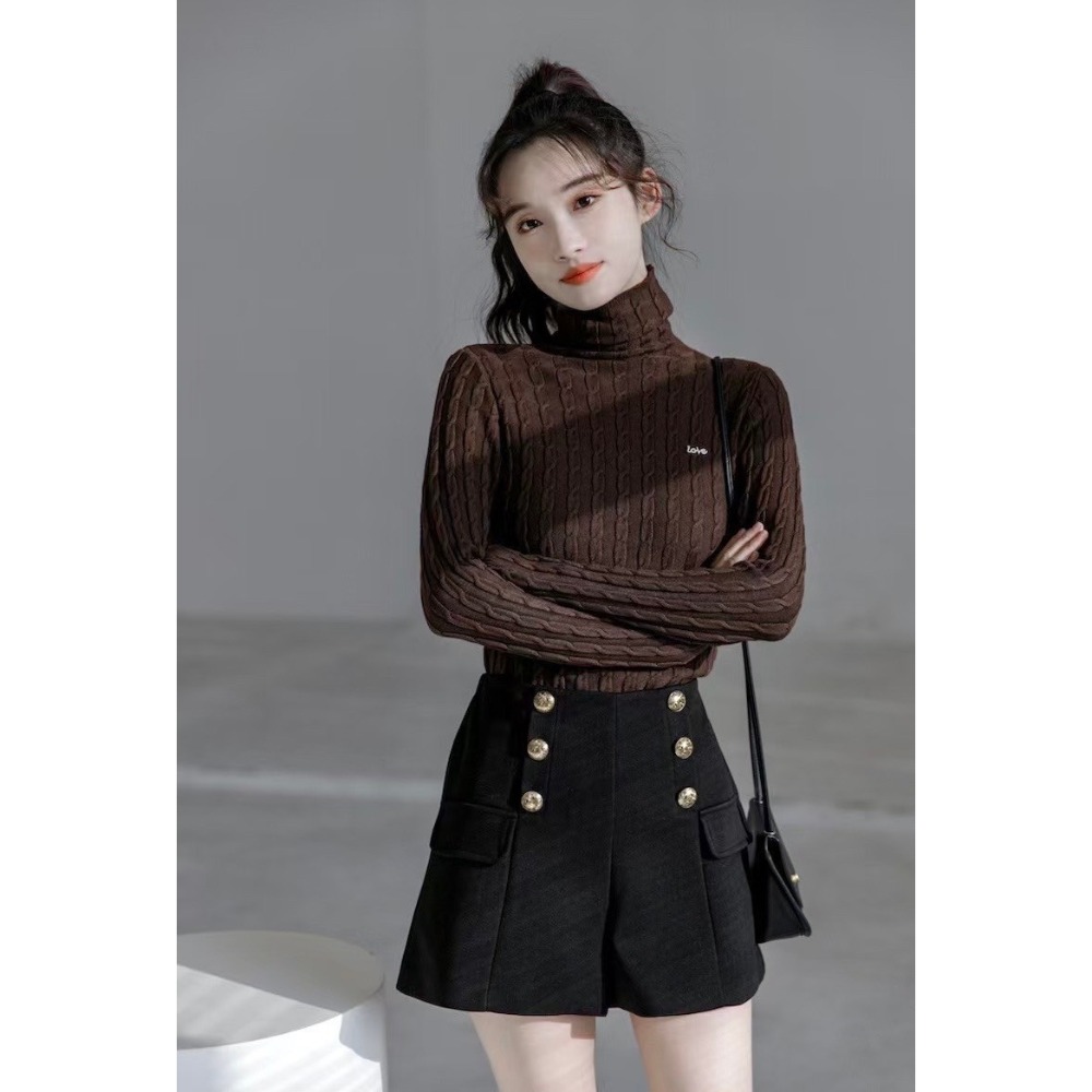 高腰顯瘦呢料短褲-規格圖6