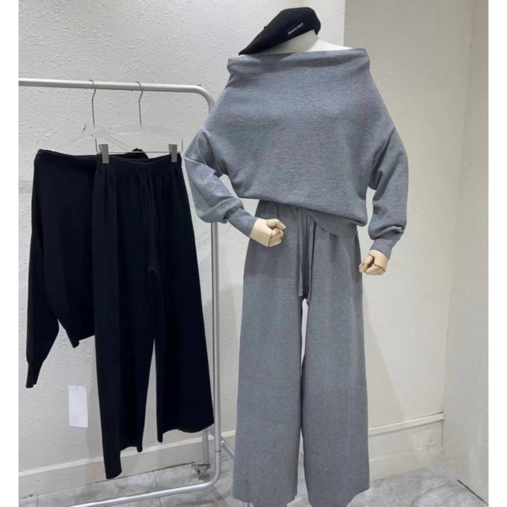 露肩ㄧ字領套裝-細節圖4