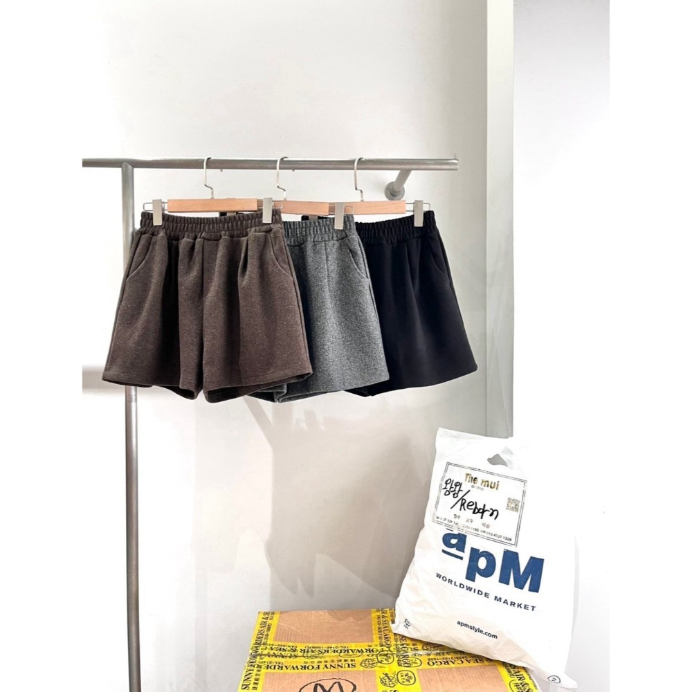 高腰毛呢短褲-細節圖4