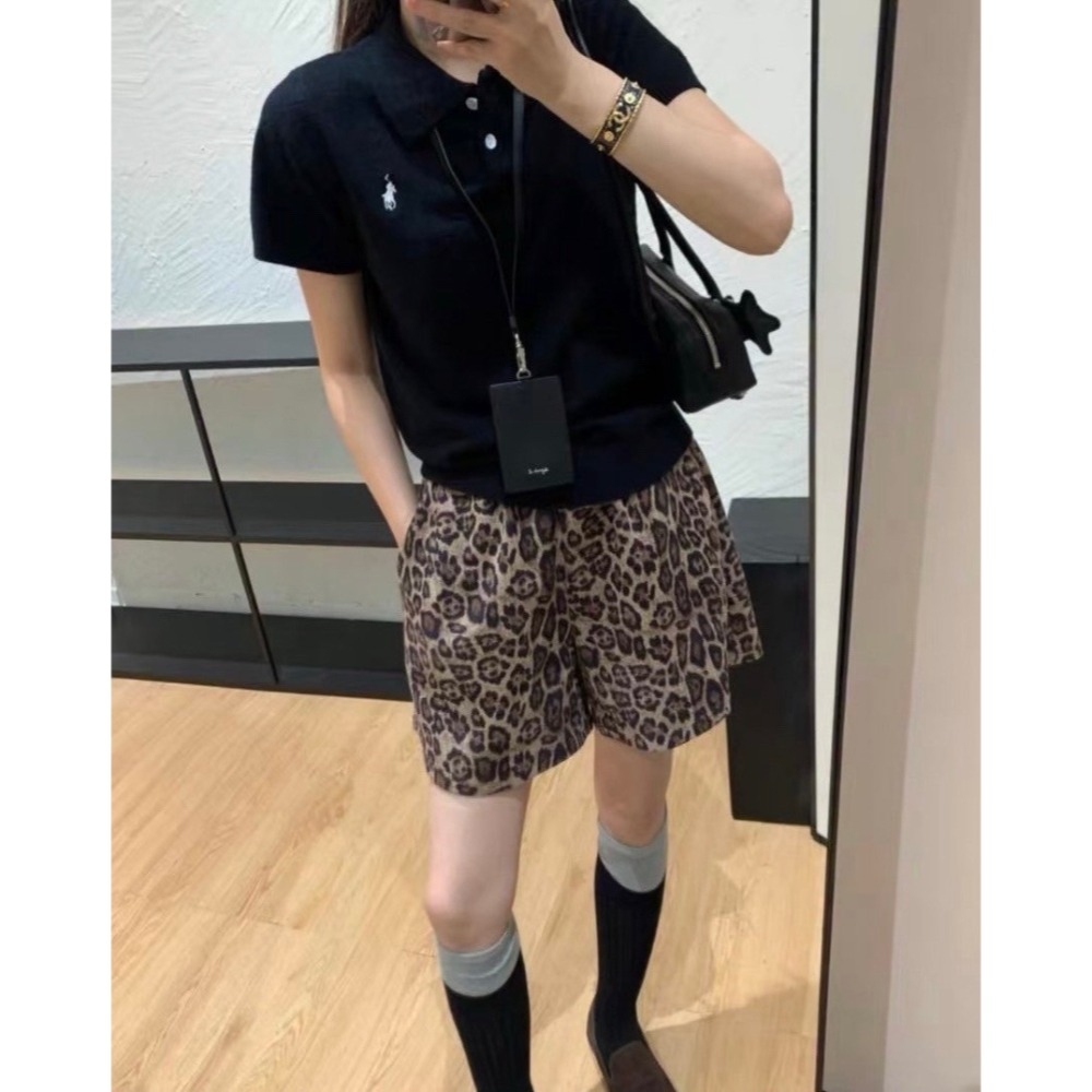 鹿皮絨豹紋短褲-細節圖6