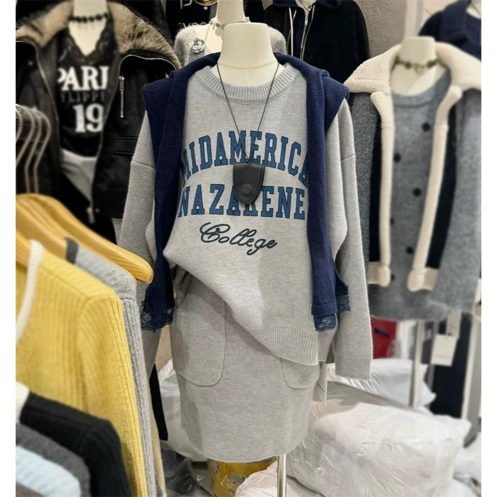 英字毛衣短裙套裝-規格圖7