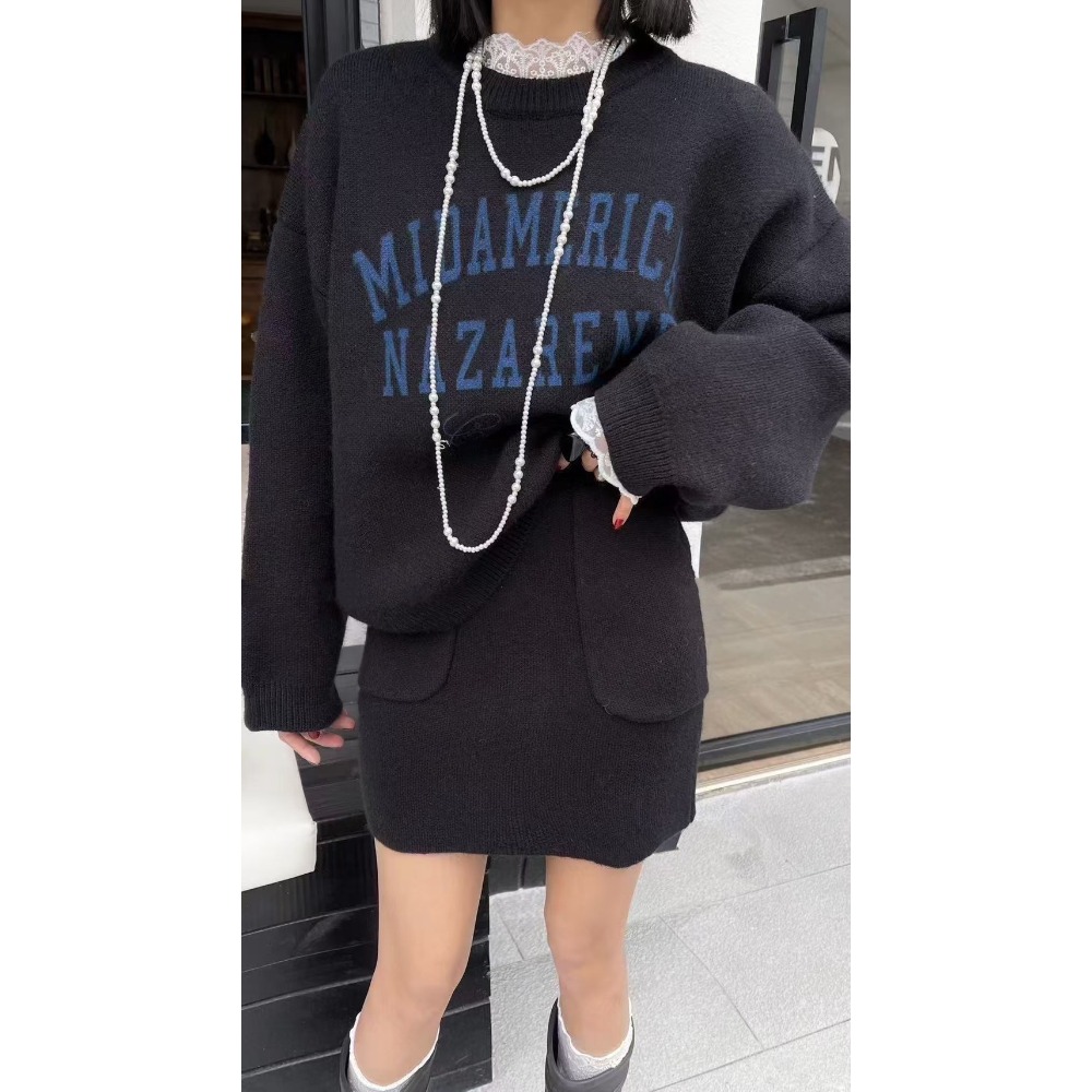 英字毛衣短裙套裝-規格圖7