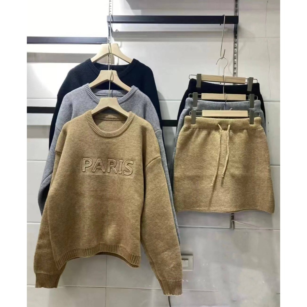 PARIS英字針織套裝-細節圖5
