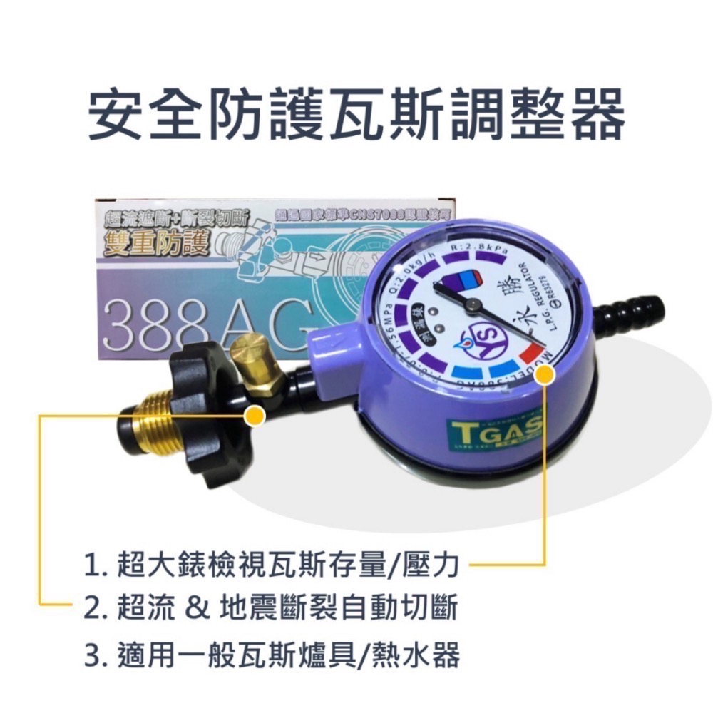 [2026最新原廠貨]永勝388AG安全防爆調整器/瓦斯調整器/瓦斯防爆器(贈束環*2)-細節圖2