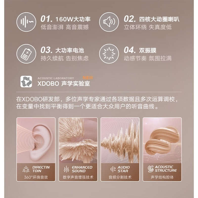 喜多寶新品 XDOBO 功夫  160W  大功率5公斤手握大音箱-細節圖3