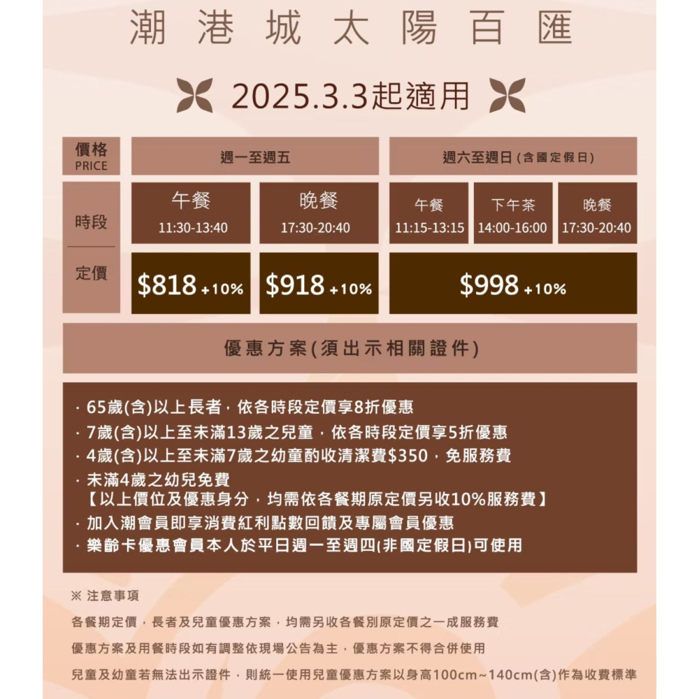 《舒活SOHO》台中 潮港城 太陽百匯 吃到飽 平日午晚餐券 紙本餐券 可面交-細節圖7