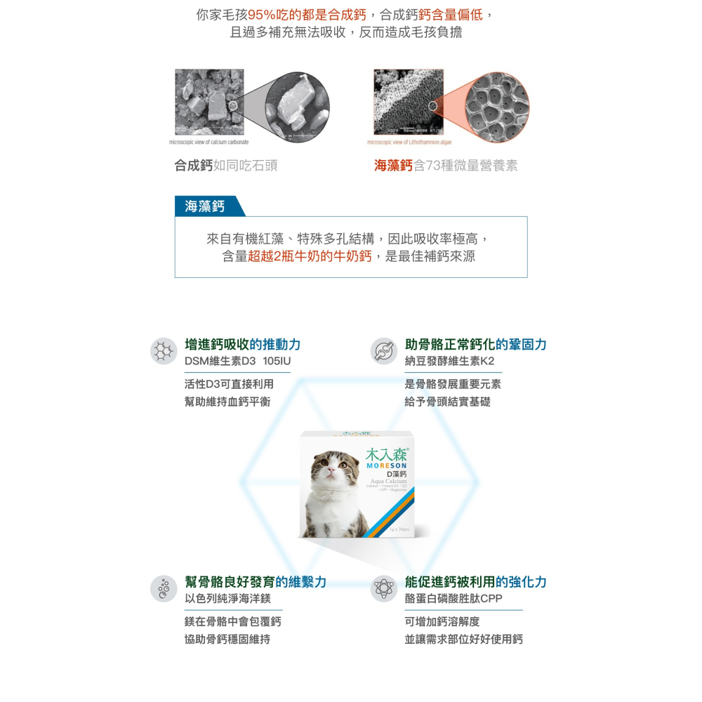 🌟全新效期、限時特價🌟木入森 D藻鈣 犬用、貓用 1gX30包/盒-細節圖10