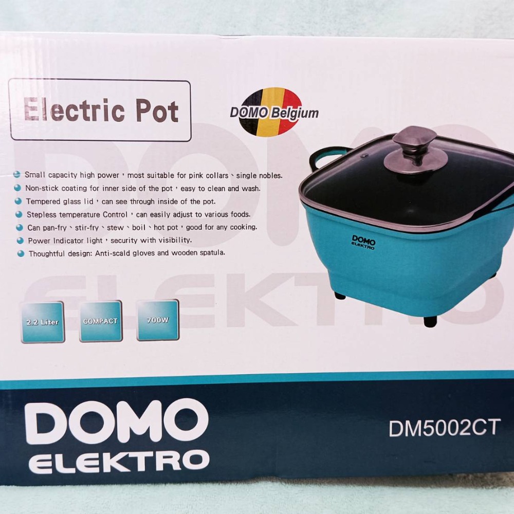 比利時DOMO ELEKTRO Electric Pot歐風2.2L多功能料理電火鍋(全新未使用)-細節圖11