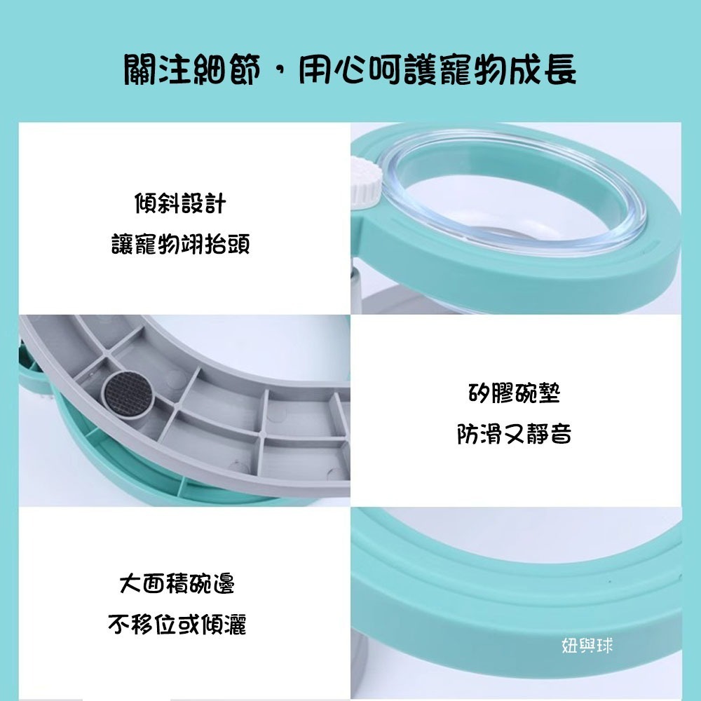 【妞與球】【台灣現貨24h出貨】寵物狗碗 貓碗 寵物碗 、寵物餵食碗、寵物可調式寵物碗、貓咪碗架、護頸寵物碗、寵物用品-細節圖5