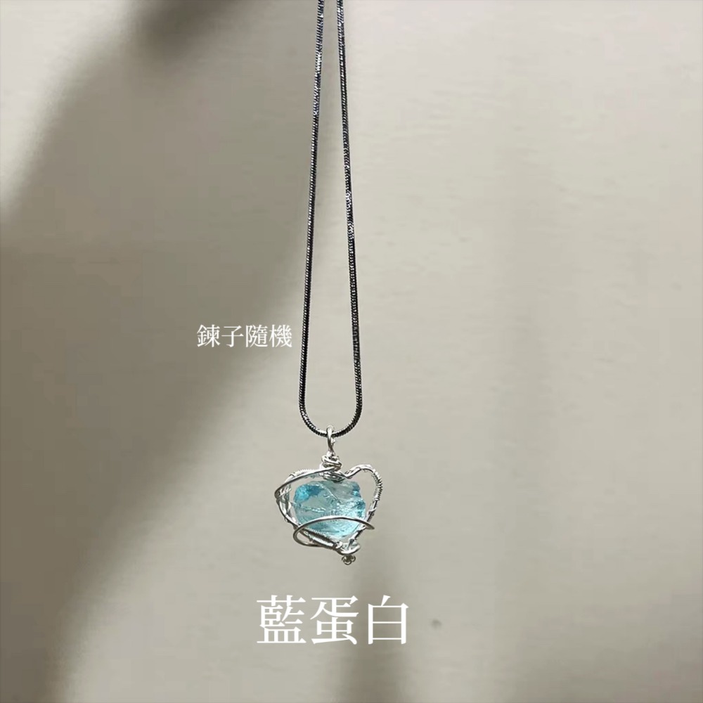 特別造型水晶項鍊 鈦鋼材質-不生鏽-不過敏 💎心型款 💎四星芒款-規格圖1