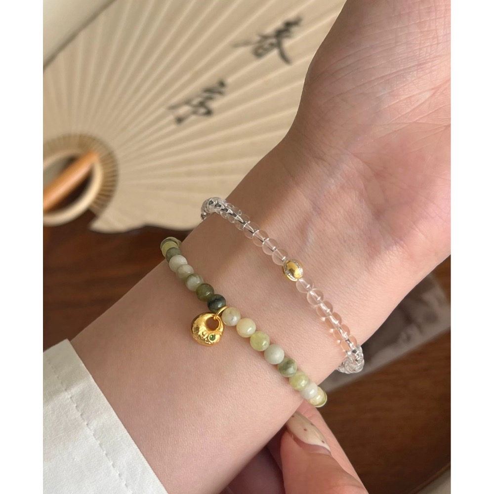 🍑岫玉+白水晶🍑雙圈-細節圖2