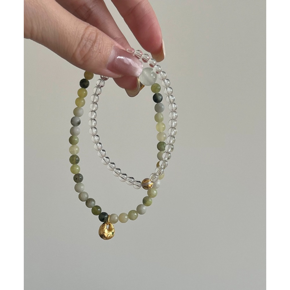 🍑岫玉+白水晶🍑雙圈-細節圖4