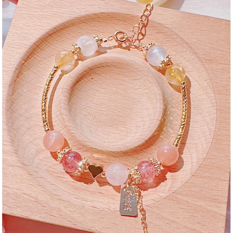 🌸媽祖加持保佑🌸太陽石+草莓晶+藍月光石+黃髮晶-細節圖2