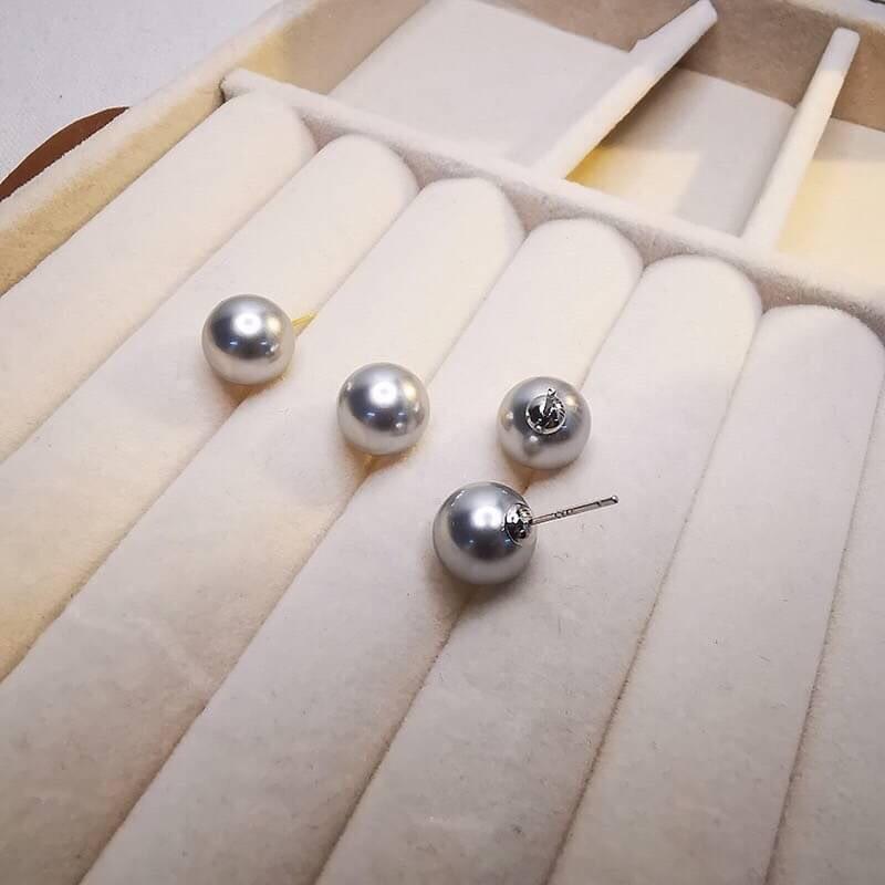 《真愛鍊Cherish 》S925通體純銀水晶珍珠 施家人造珍珠耳環 優雅時尚流行 銀樓銀飾-細節圖2