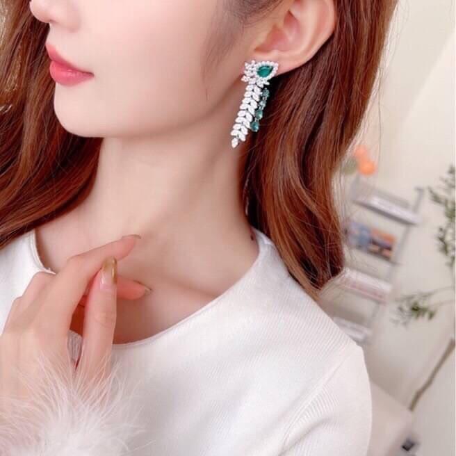 《真愛鍊Cherish》微鑲精工麥穗造型銀針耳環 流蘇太美惹 重工藝高級閃亮鋯石鑲嵌 耳針S925銀針 銀樓飾品-細節圖3