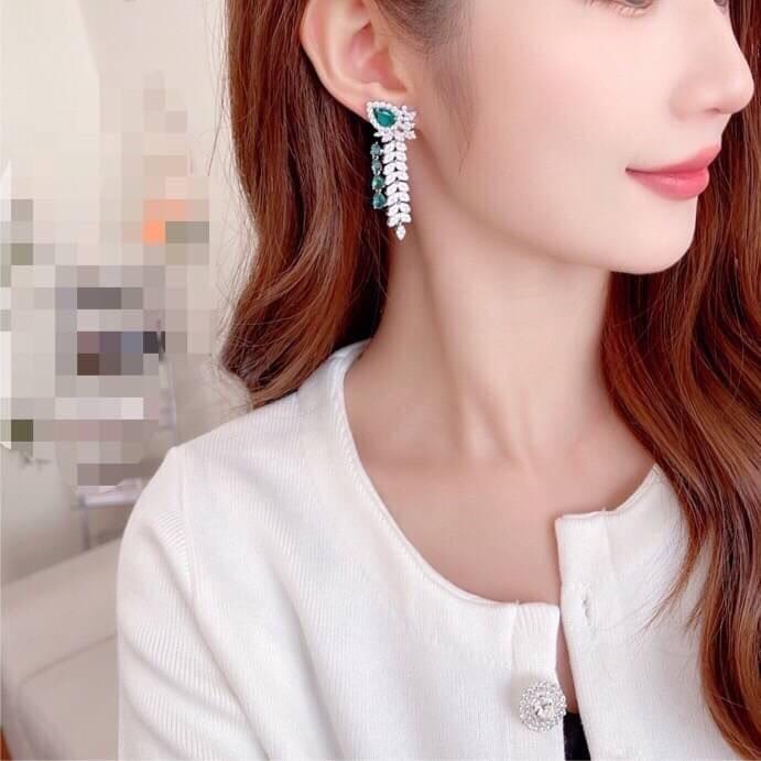 《真愛鍊Cherish》微鑲精工麥穗造型銀針耳環 流蘇太美惹 重工藝高級閃亮鋯石鑲嵌 耳針S925銀針 銀樓飾品-細節圖4