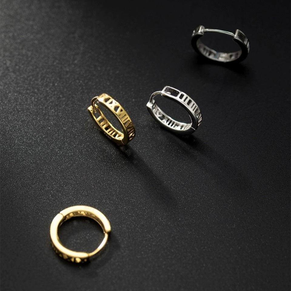 《真愛鍊Cherish 》S925通體純銀耳扣耳環 鏤空寬版時尚設計 男女耳圈圈圈耳環 通體純銀耳圈 銀樓銀飾-細節圖4