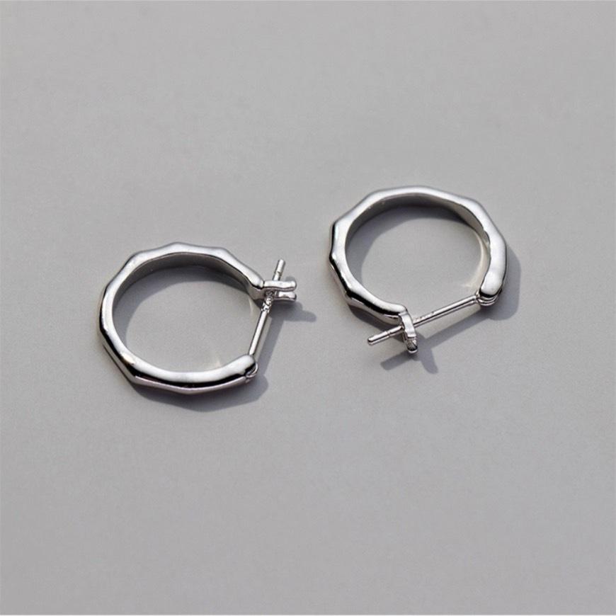 《真愛鍊Cherish 》S925通體純銀耳扣耳環 波浪厚實切面時尚設計 耳圈圈圈耳環 通體純銀耳圈 銀樓銀飾-細節圖7