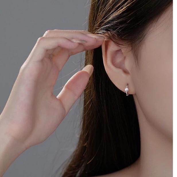 《真愛鍊Cherish 》S999通體足銀天然淡水珠耳扣耳環 圈圈耳環耳圈 小巧有型 銀樓銀飾-細節圖7