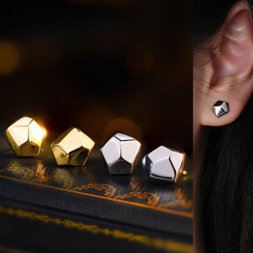 《真愛鍊Cherish 》S925通體純銀耳環  不規則的切面圓弧度的造型 銀樓店面 通體純銀耳環 通體純銀飾品-細節圖3