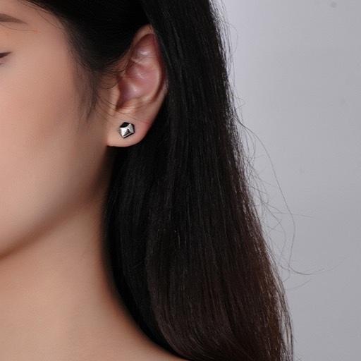 《真愛鍊Cherish 》S925通體純銀耳環  不規則的切面圓弧度的造型 銀樓店面 通體純銀耳環 通體純銀飾品-細節圖5