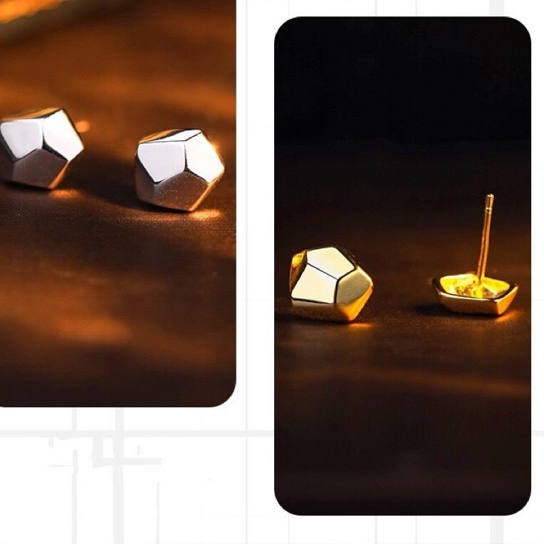 《真愛鍊Cherish 》S925通體純銀耳環  不規則的切面圓弧度的造型 銀樓店面 通體純銀耳環 通體純銀飾品-細節圖6