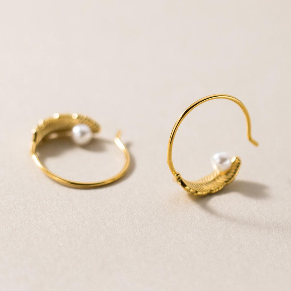 《真愛鍊Cherish 》S925通體純銀耳環  C造型的耳環羽毛樣式  時尚有造型 耳鉤耳環 圈圈耳環-細節圖3