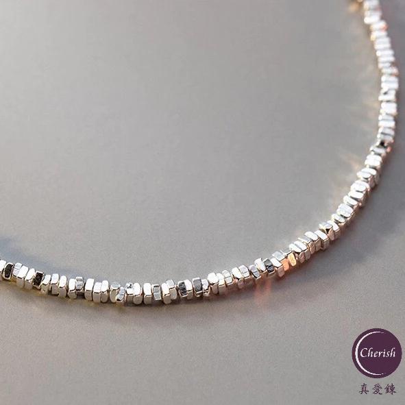 《真愛鍊Cherish》S925通體純銀手鍊兩款  不規則碎銀子富貴銀兩造型  鍊子粗約2mm 流行抖音 時尚韓版 銀樓-細節圖8