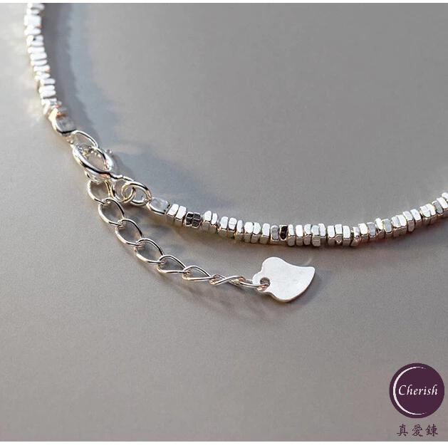 《真愛鍊Cherish》S925通體純銀手鍊兩款  不規則碎銀子富貴銀兩造型  鍊子粗約2mm 流行抖音 時尚韓版 銀樓-細節圖9