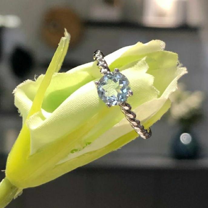 《真愛鍊Cherish》天然托帕石S925通體純銀戒指 寶石完美  托帕石珠寶花式切工 財富能量信心-細節圖3