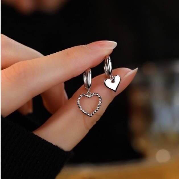 1購買量多可以面交0966728752純銀耳扣不對稱的設計愛心造型可以帶著洗澡和睡覺-細節圖2