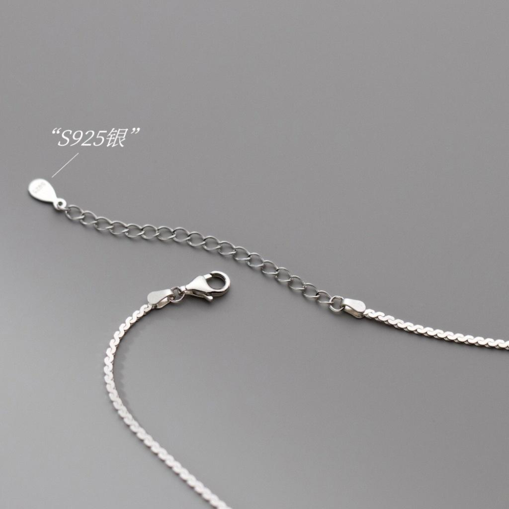 《真愛鍊Cherish》S925通體純銀項鍊  用S組合的雙股鏈子 精緻時尚 特別造型 簡約貴氣-細節圖2