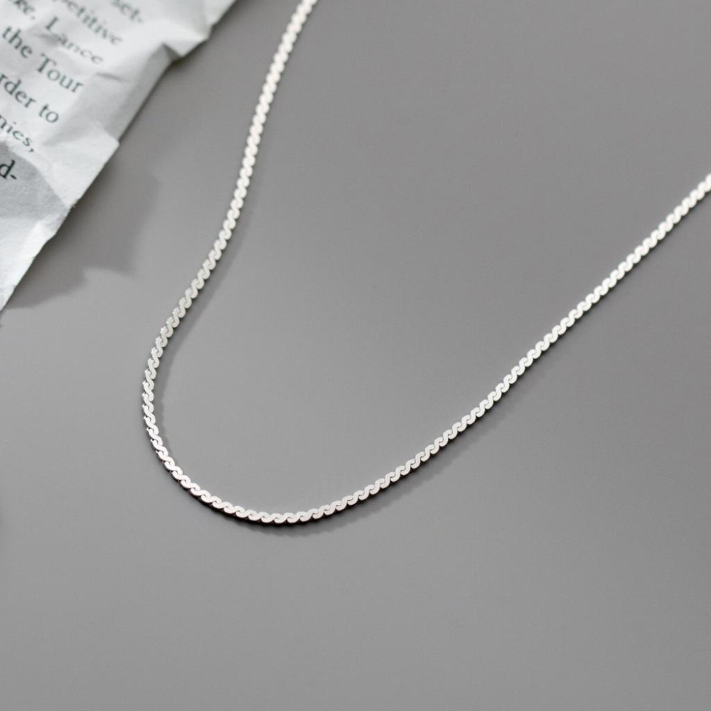 《真愛鍊Cherish》S925通體純銀項鍊  用S組合的雙股鏈子 精緻時尚 特別造型 簡約貴氣-細節圖3