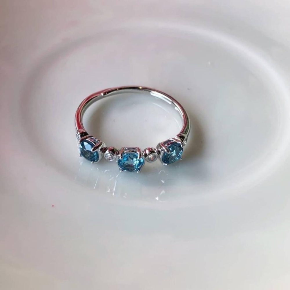 《真愛鍊Cherish 》天然托帕石戒指S925通體純銀 托帕石戒指  花式切割 精緻微鑲珠寶-細節圖2