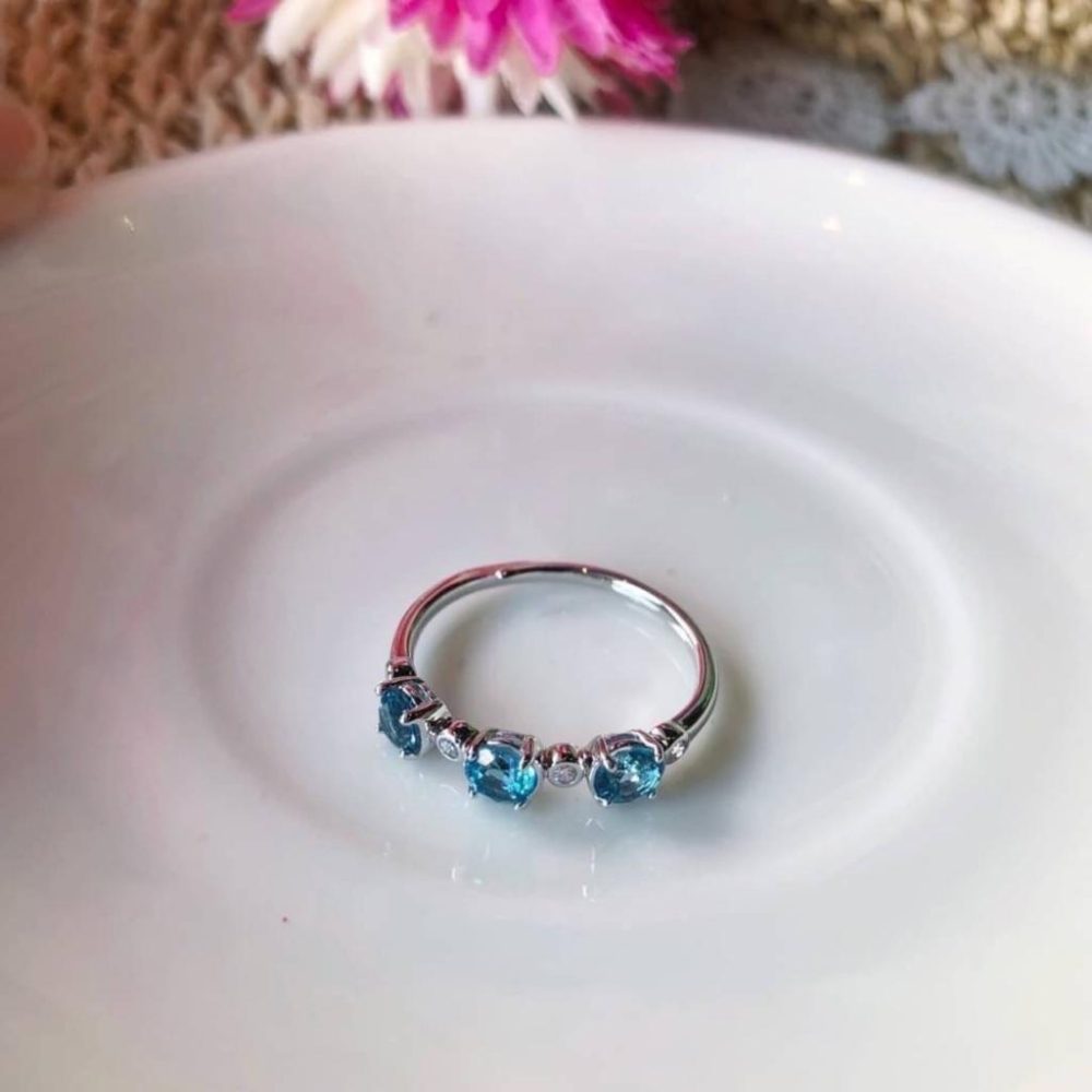 《真愛鍊Cherish 》天然托帕石戒指S925通體純銀 托帕石戒指  花式切割 精緻微鑲珠寶-細節圖3