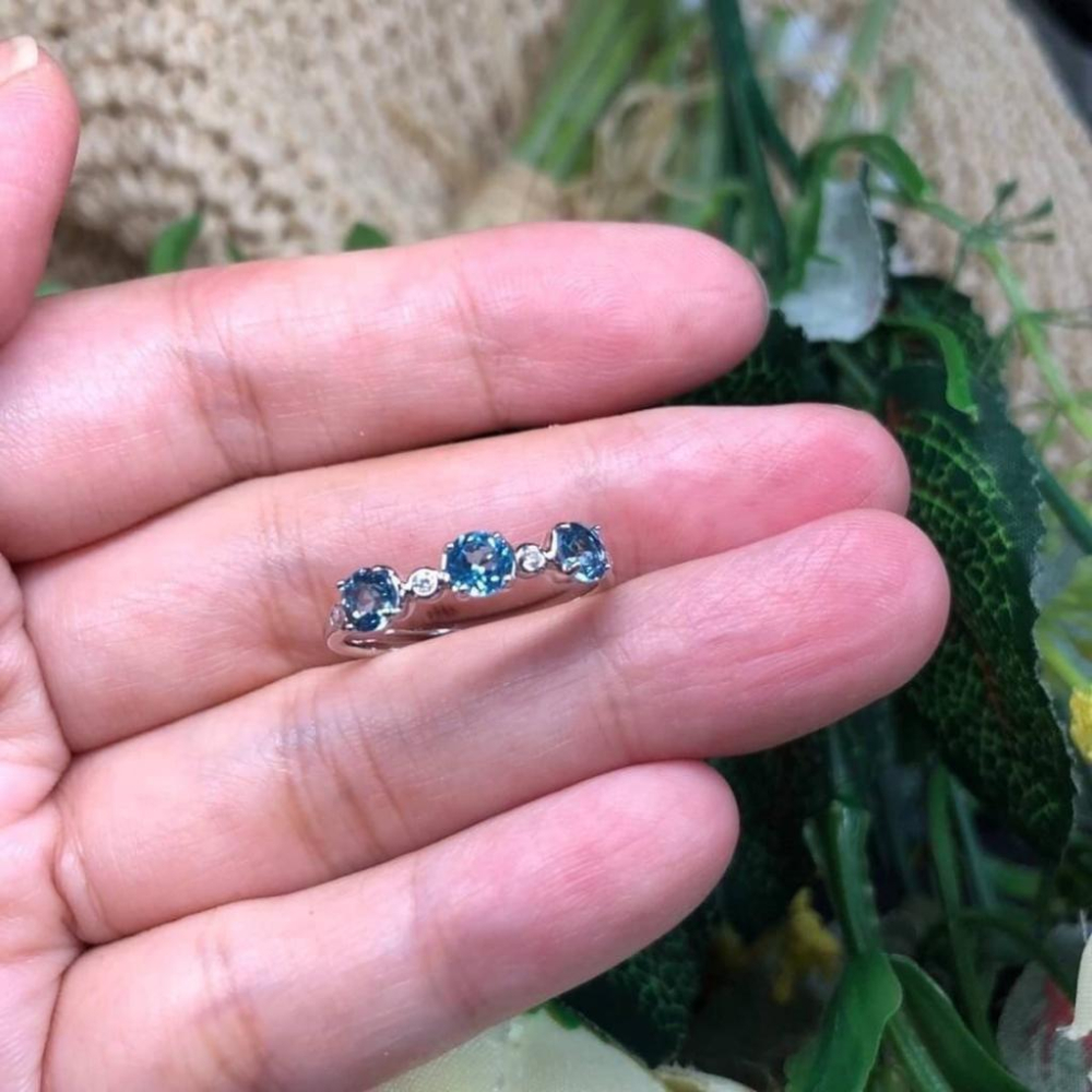 《真愛鍊Cherish 》天然托帕石戒指S925通體純銀 托帕石戒指  花式切割 精緻微鑲珠寶-細節圖4