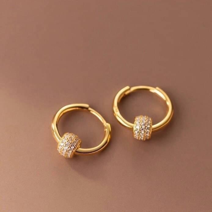 《真愛鍊Cherish 》S925通體純銀耳環 耳扣造型圓輪型垂吊樣式 時尚 造型 流行魅力 教主甜心鑽圈耳環 耳扣耳環-細節圖2