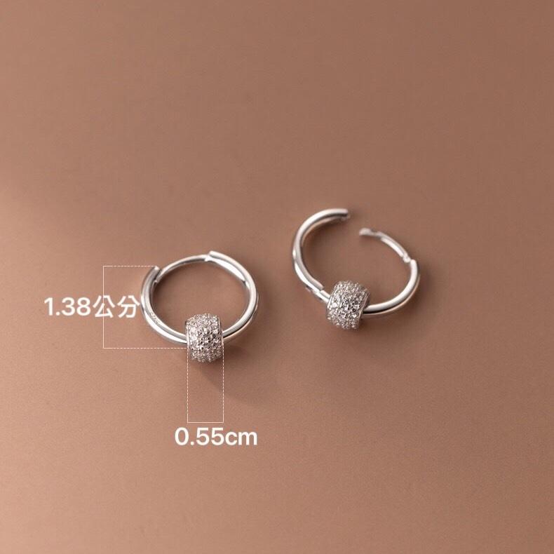 《真愛鍊Cherish 》S925通體純銀耳環 耳扣造型圓輪型垂吊樣式 時尚 造型 流行魅力 教主甜心鑽圈耳環 耳扣耳環-細節圖6