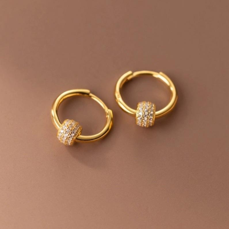 《真愛鍊Cherish 》S925通體純銀耳環 耳扣造型圓輪型垂吊樣式 時尚 造型 流行魅力 教主甜心鑽圈耳環 耳扣耳環-細節圖8