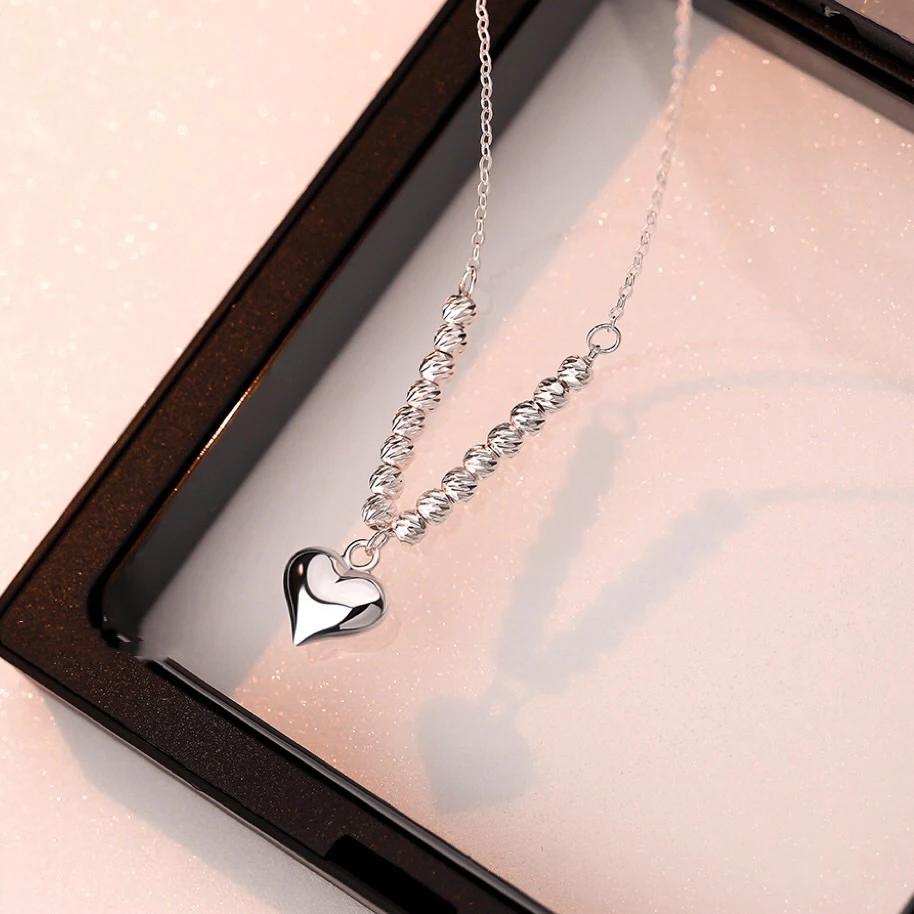 《真愛鍊Cherish 》S925通體純銀項鍊  愛心樣式最流行的樣式 小圓珠時來運轉-細節圖3
