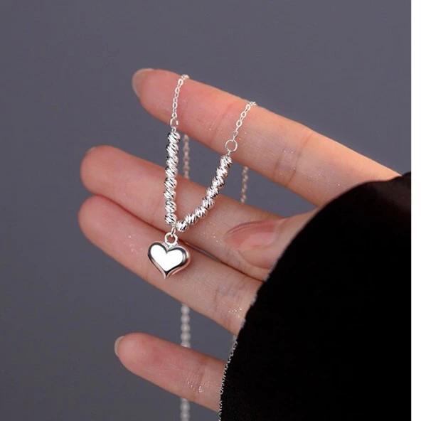 《真愛鍊Cherish 》S925通體純銀項鍊  愛心樣式最流行的樣式 小圓珠時來運轉-細節圖5